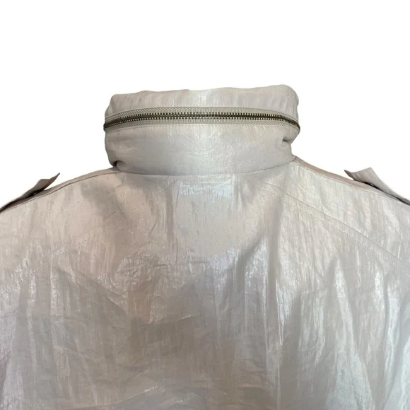 Chico’s Metallic Silver Windbreaker / Waterproof Jacket - Picture 10 of 14
